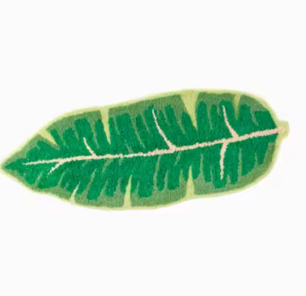 Green Leaf Shape Bath Mat