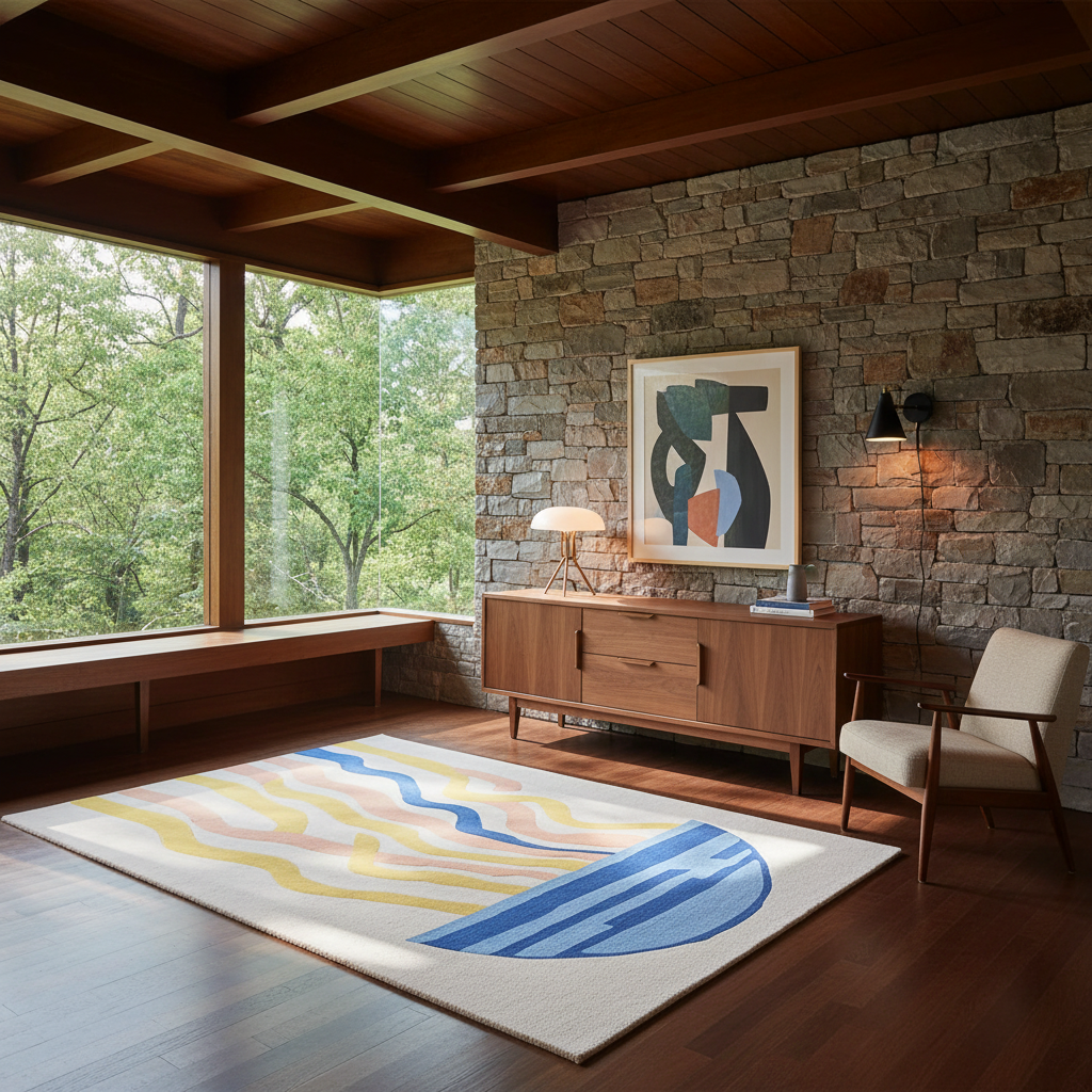 Grid Break Spell Hand Tufted Rug