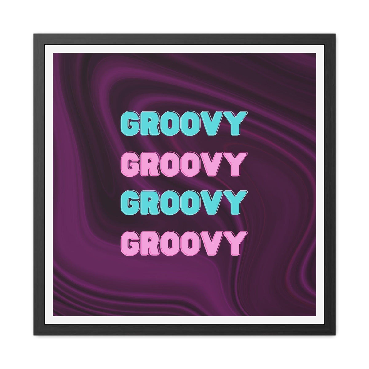 Groovy Purple Funky Poster Wall Art 30″ x 30″ (Square) Semi Glossy