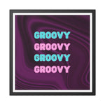 Groovy Purple Funky Poster Wall Art 30″ x 30″ (Square) Semi Glossy