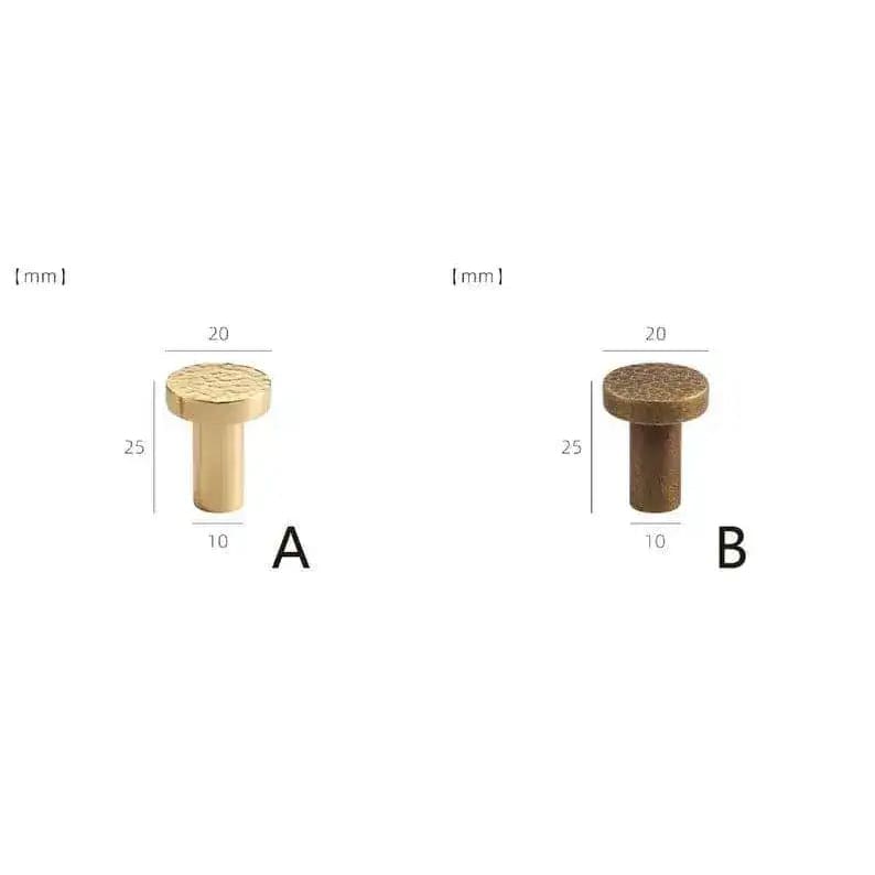 Hammered Brass Geometric Cabinet Drawer Knob