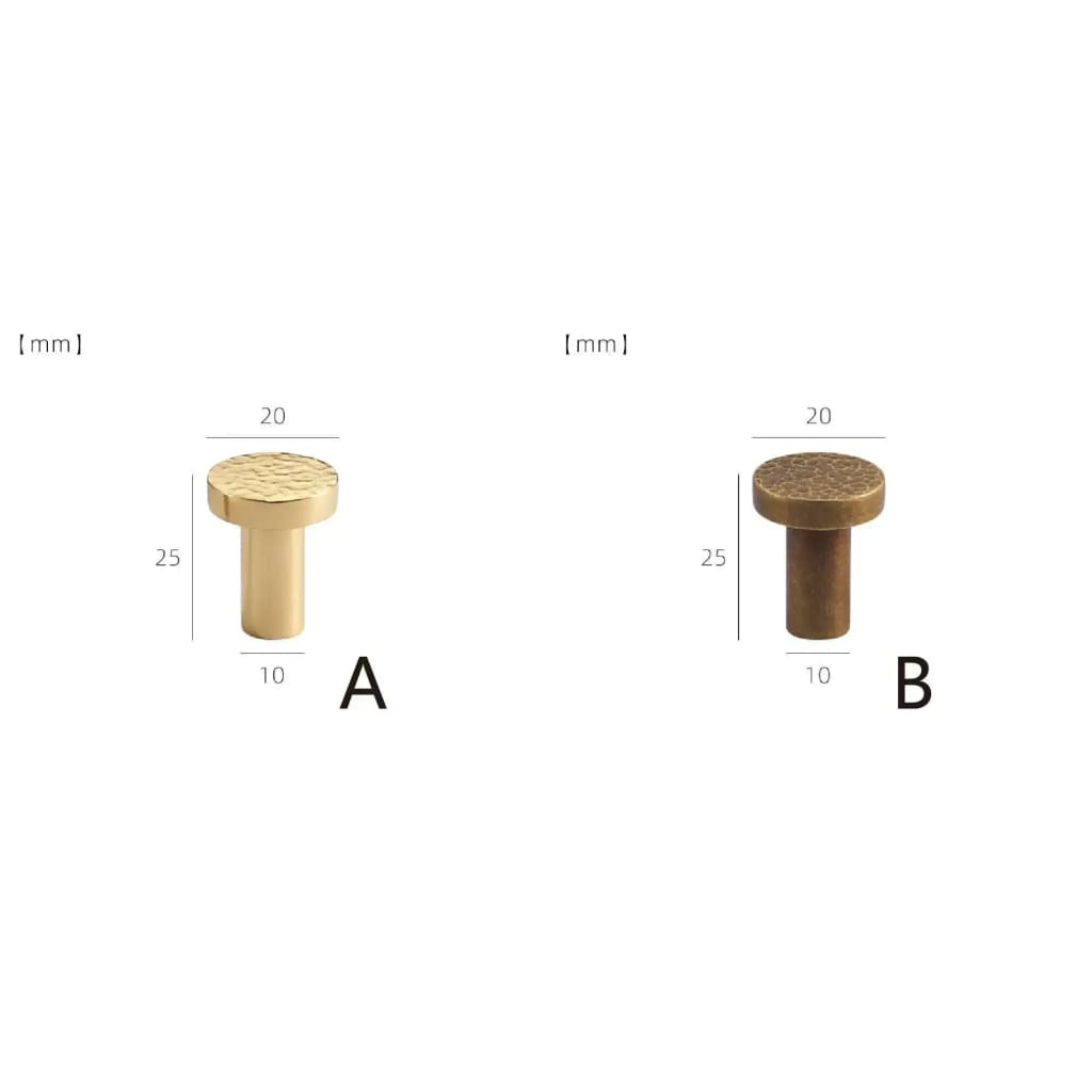 Hammered Brass Geometric Cabinet Drawer Knob