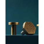 Hammered Brass Geometric Cabinet Drawer Knob