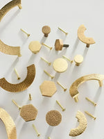 Hammered Brass Geometric Cabinet Drawer Knob