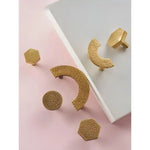 Hammered Brass Geometric Cabinet Drawer Knob