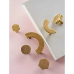 Hammered Brass Geometric Cabinet Drawer Knob