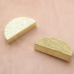 Hammered Brass Semi-Circle Half Moon Cabinet Drawer Pull - Set of 2