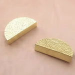 Hammered Brass Semi-Circle Half Moon Cabinet Drawer Pull - Set of 2