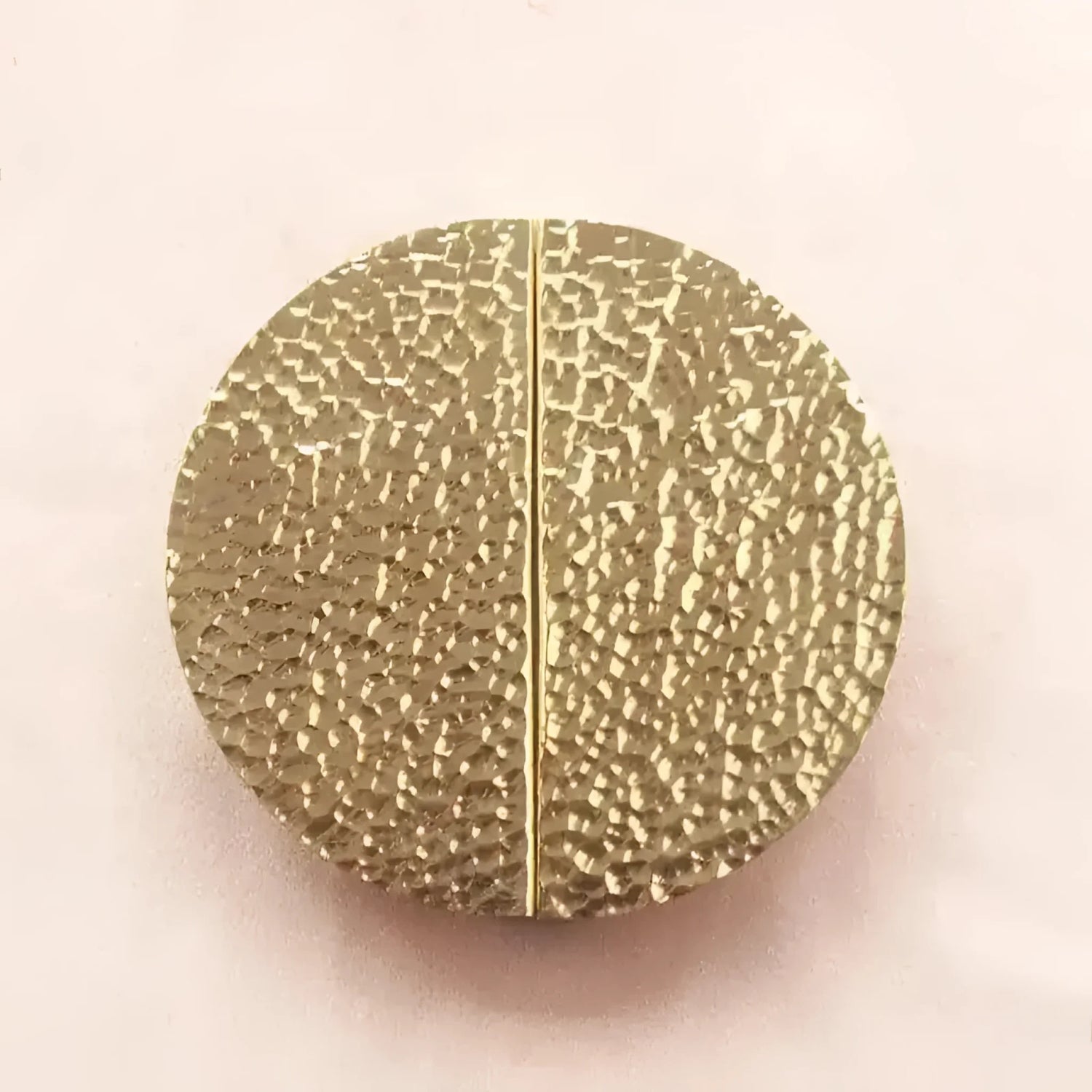 Hammered Brass Semi-Circle Half Moon Cabinet Drawer Pull - Set of 2