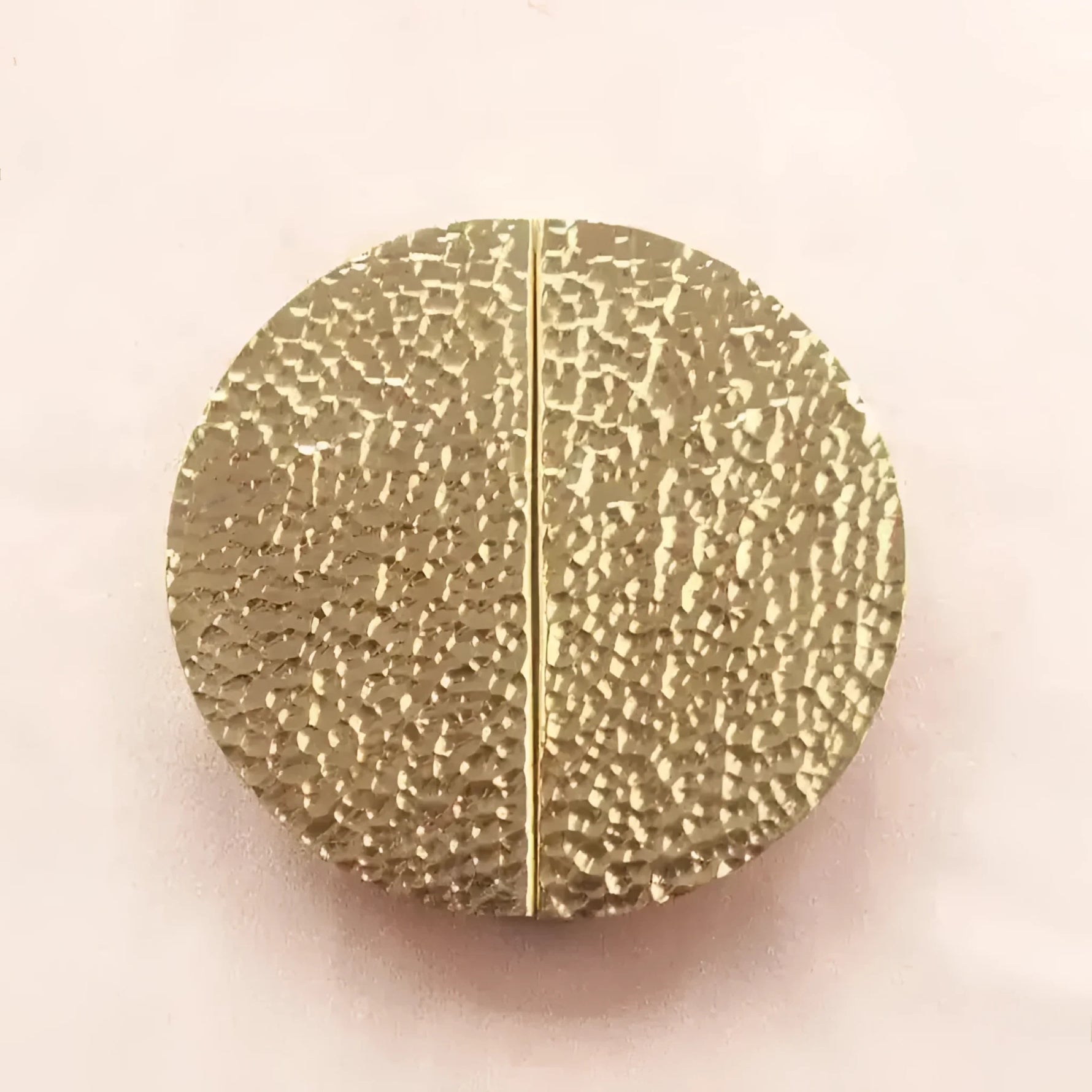 Hammered Brass Semi-Circle Half Moon Cabinet Drawer Pull - Set of 2