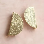 Hammered Brass Semi-Circle Half Moon Cabinet Drawer Pull - Set of 2