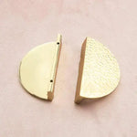Hammered Brass Semi-Circle Half Moon Cabinet Drawer Pull - Set of 2