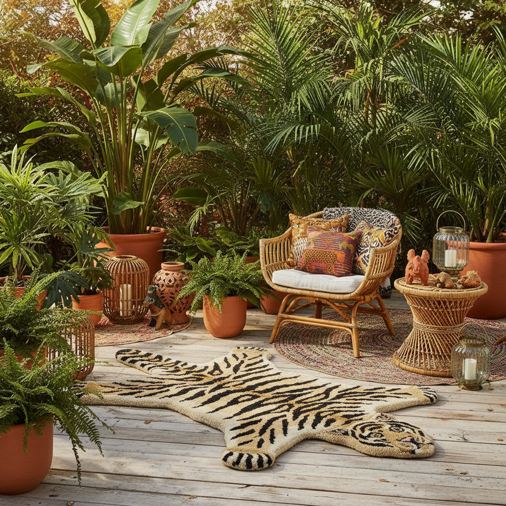 Hand Tufted Mini Tiger Wool Rug