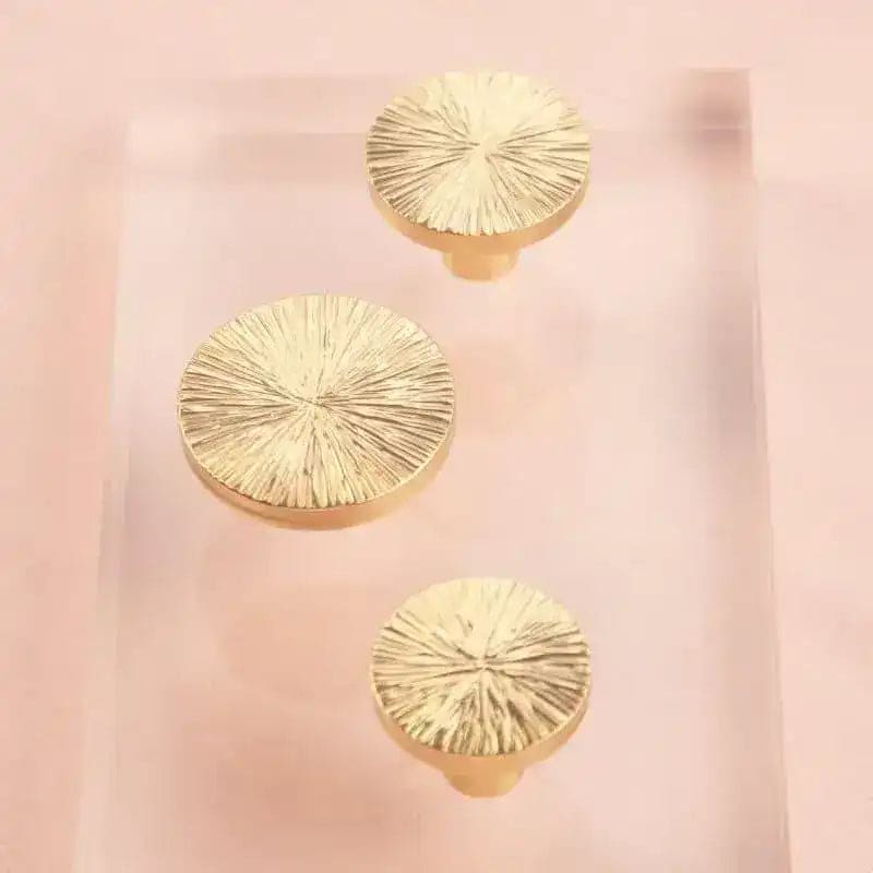 Handcrafted Hammered Brass Cabinet Drawer Knobs