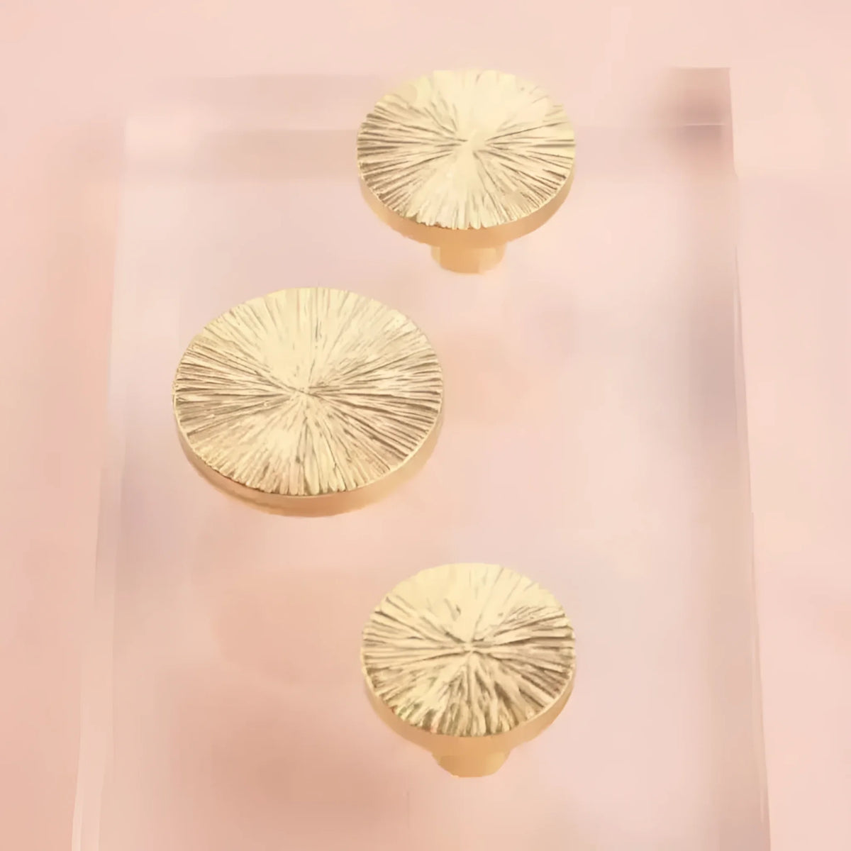 Handcrafted Hammered Brass Cabinet Drawer Knobs