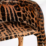 Hand-Carved Mango Wood Tiger Accent Chair
