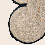 Handmade Black Trim Scalloped Jute Rug