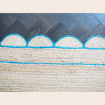 Handmade Blue Mini Scalloped Jute Rug