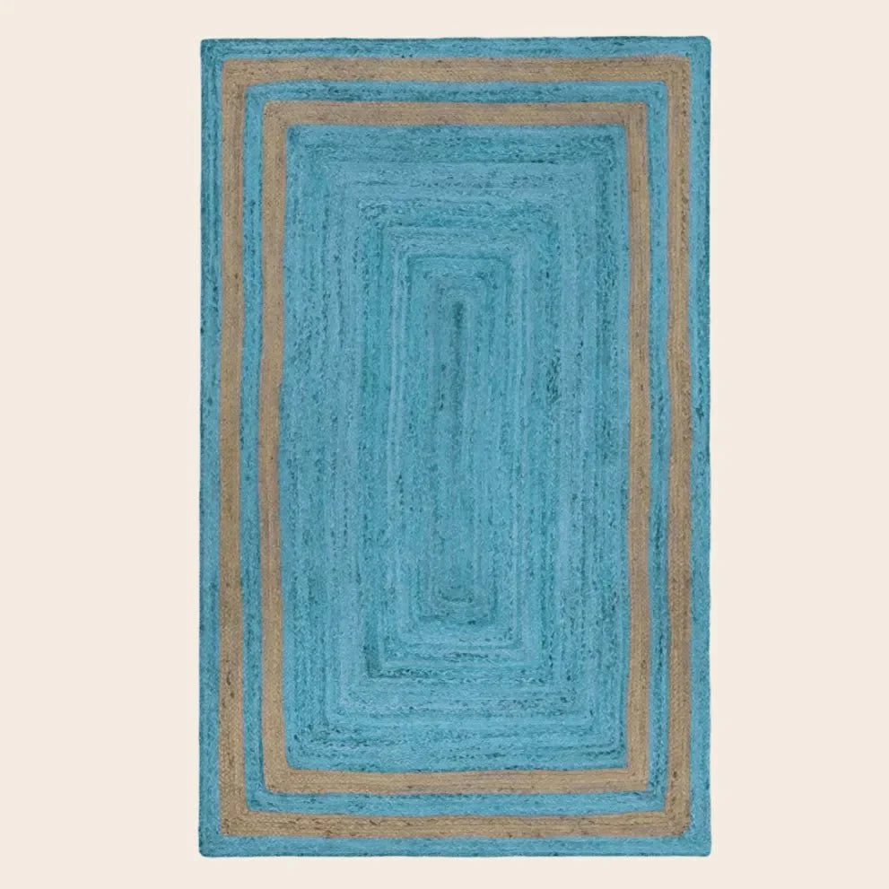 Handmade Chic Two-Toned Blue Jute Rug