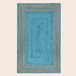 Handmade Chic Two-Toned Blue Jute Rug