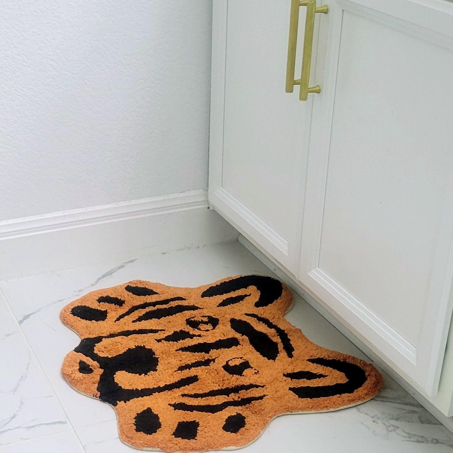 Handmade Cotton Lion Face Shaped Bath Rug