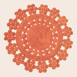 Handmade Desi Round Jute Rug - Orange