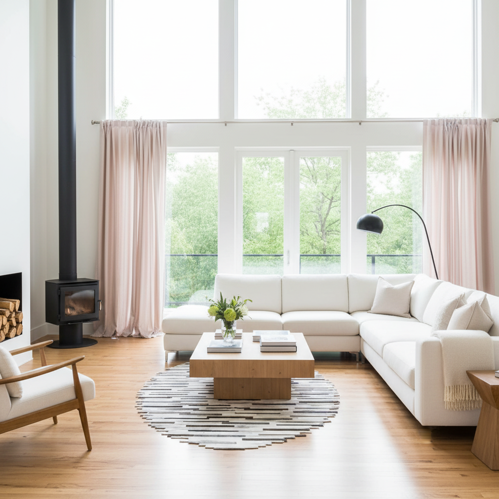 Handmade Irregular Oval Cowhide Rug
