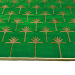 Handmade Palm Trees Cotton Rug - Green/Olive