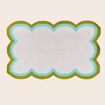 Handmade Scalloped Cotton Rug - Beige/Olive