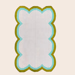 Handmade Scalloped Cotton Rug - Beige/Olive