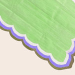 Handmade Scalloped Cotton Rug - Light Green/Purple