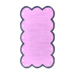 Handmade Scalloped Cotton Rug - Pink/Dark Gray