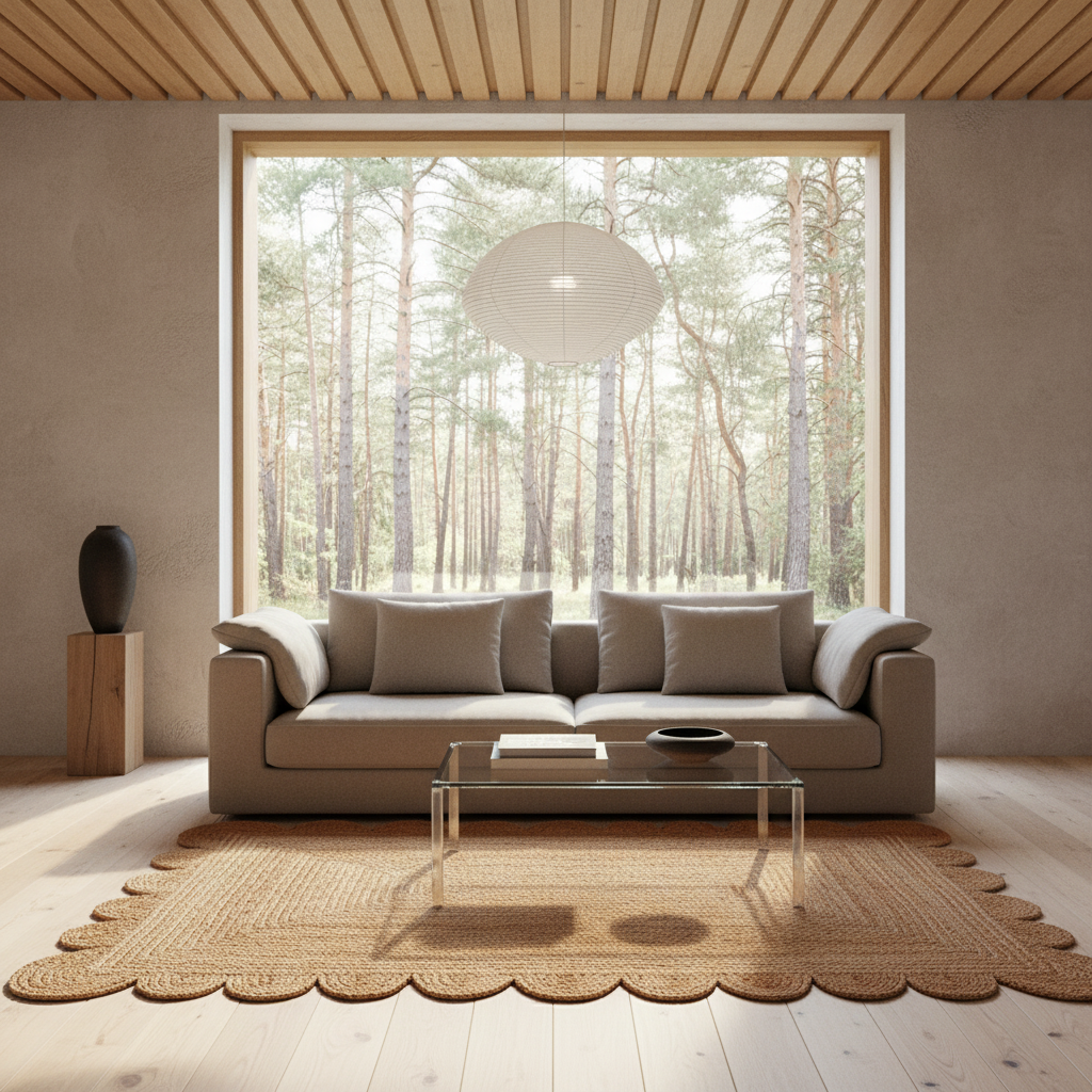 Handmade Scalloped Jute Rug