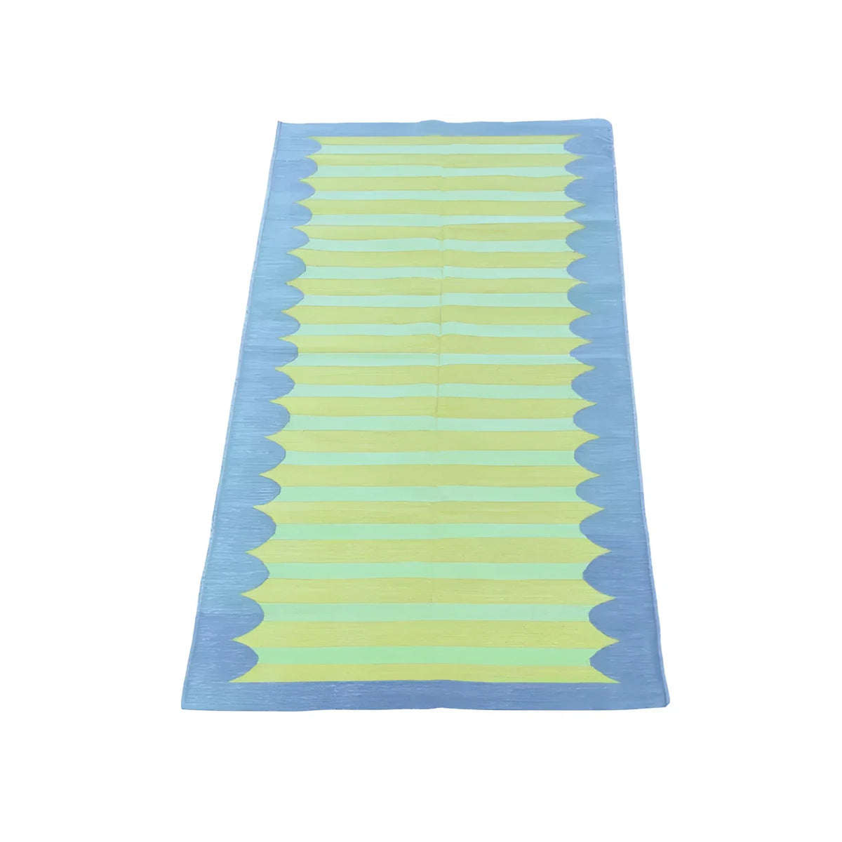 Handwoven Alaia Blue/Yellow Cotton Rug