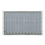 Handwoven Gray Snake Inspired Cotton Rug with Fringes