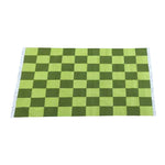 This image showcases a handwoven green checker cotton area rug, perfect for adding a boho touch to your living room or bedroom. The vibrant green squares create a lively pattern, ideal for living room area rugs or as rugs for bedroom spaces.