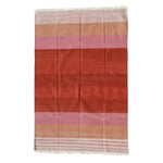 Handwoven Red Ombre Cotton Rug with Fringes