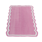 Pink Handwoven Reversible Cotton Scalloped Rug 3' x 5'