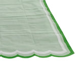 Handwoven Scalloped Cotton Rug - Light Green