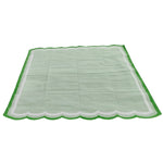 Handwoven Scalloped Cotton Rug - Light Green
