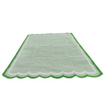 Handwoven Scalloped Cotton Rug - Light Green