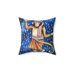 Hanuman Monkey Dancing in the Night Rain Printed Throw Pillow