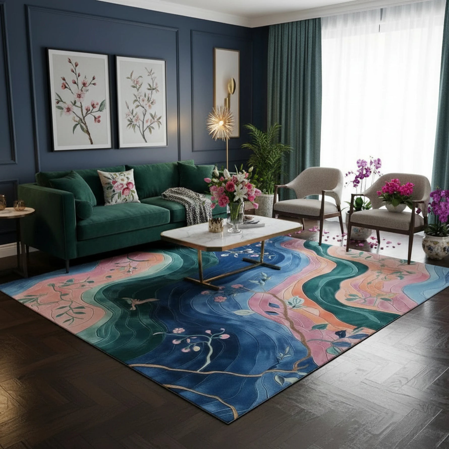 Harmonic Currents Hand Tufted Wool Rug