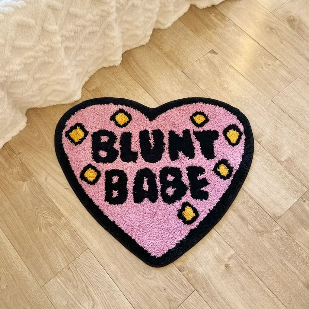 Heart-Shaped "Blunt Babe" Bath Mat