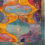 Vibrant Heirloom Hues Hand Tufted Rug featuring an abstract design with rich, warm colors ideal for dining rooms and living rooms. This vintage-style wool area rug is perfect for adding a touch of elegance to your living room or formal dining room. The 8x10 size makes it a versatile choice for various spaces.