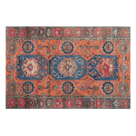 Discover the Heritage Bloom Hand Knotted Area Rug, a stunning vintage rug perfect for large living rooms. Featuring intricate Persian patterns in vibrant blue and orange hues, this area rug adds elegance and charm to any space.