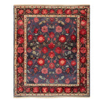The Heritage Chic Hand Knotted Area Rug showcases a vintage floral design, perfect for adding elegance to your living room. This Persian-style rug features vibrant red and blue hues, intricately woven to create a captivating centerpiece.