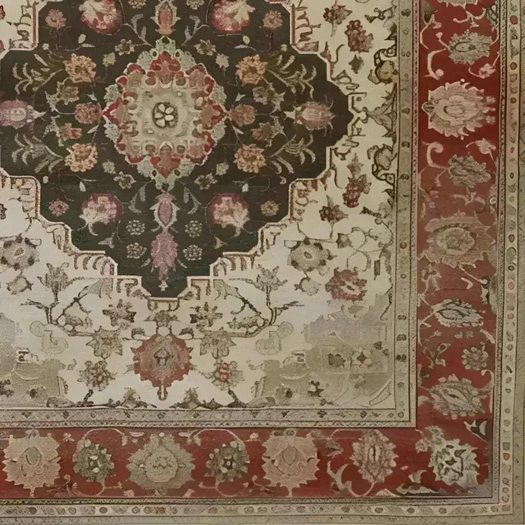 This Heritage Floral Elegance Hand Knotted Area Rug showcases a vintage Persian-inspired design with intricate floral patterns in rich, earthy colors. Perfect for adding a touch of elegance to your living room, this floral rug blends beautifully with traditional and contemporary decor styles.