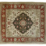 This Heritage Floral Elegance Hand Knotted Area Rug features an intricate floral pattern with vintage Persian influences, perfect for enhancing living room spaces. The rich, earthy tones and detailed design make it an ideal choice for those seeking elegant area rugs for living room decor.