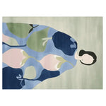 This elegant area rug features a contemporary design with an abstract pattern of blossoms in soothing shades of blue, green, and pink. Made from high-quality wool, this hand-tufted rug is perfect for adding a touch of modern sophistication to any living room. Ideal as an 8x10 rug, it beautifully complements contemporary decor, making it a stylish addition to your space.